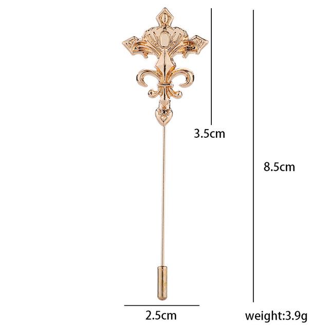 Aslsaw Multi-Styles Lange Nadeleinführungskappe Metallbrosche Pin Anzug Hemd Kragen Pins Corsage Broschen für Männer und Frauen