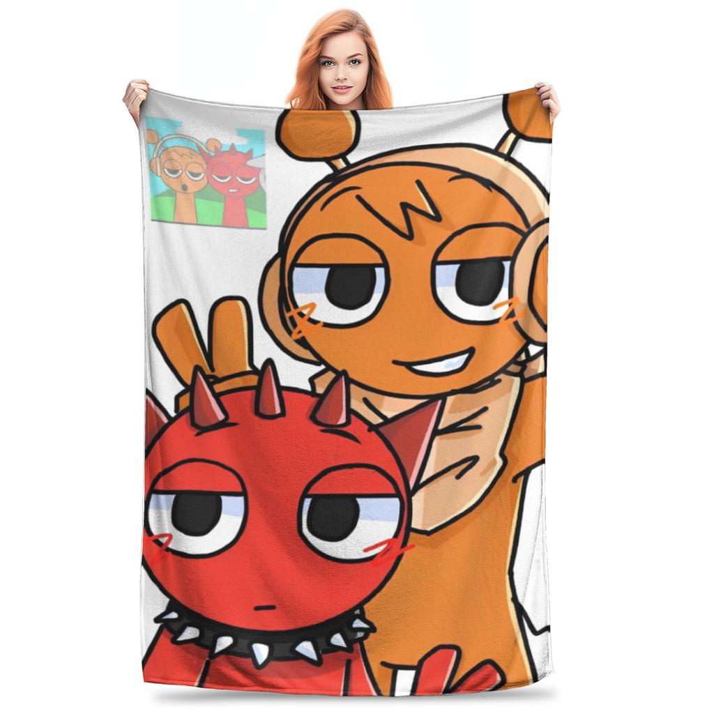 Sprunki Incredibox Cartoon Game Blanket Cozy Soft Throw Blankets for Sofa 50x60 Inch Multi-size Rug Piece