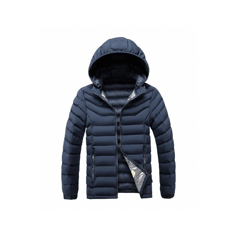 Rib Suit Cotton-padded Coat Men's Winter Graphene Solid Color Removable Cap Casual Trend Thickened Top Jacket