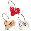 Bag Pendant Plush Horse-Shaped Christmas Tree Decoration with Lanyard Hanging Ornament Festive Charm Holiday Decor