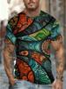 Men'S Printed Short Sleeve T-Shirt - Vibrant Abstract Art Design, Ultra Soft And Breathable, Trendy Summer Casual Tee