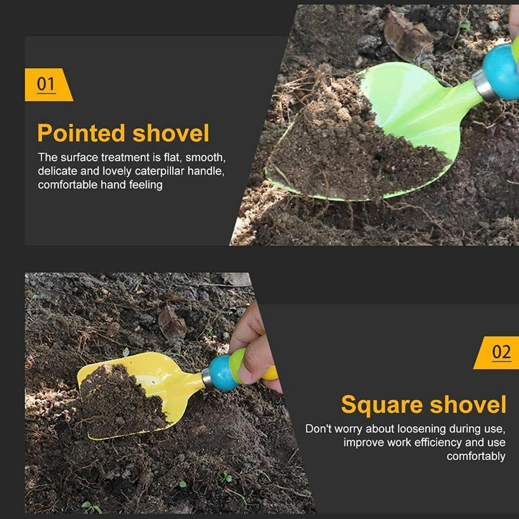 Gartenwerkzeug-Set für Kinder, Strand-Sandspielwerkzeug, lockere Erde, Pflanzung, süßer Griff, sicheres Geburtstagsgeschenk, Unisex, geeignet für Kleinkinder, Jungen und Mädchen