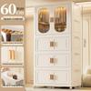 Children's Toy Storage Cabinet: Movable Multi-layer Thickened Wardrobe with Folding Shelves for Home and Bedroom