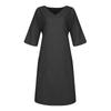 Women's Casual Color Mid-sleeve V-neck Pocket Cotton And Linen Dress