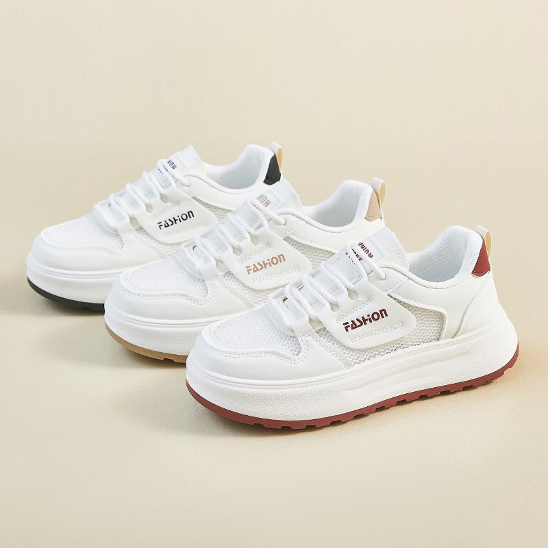 New Trendy Female Student Thick-soled Heightened Mesh Breathable Casual Shoes