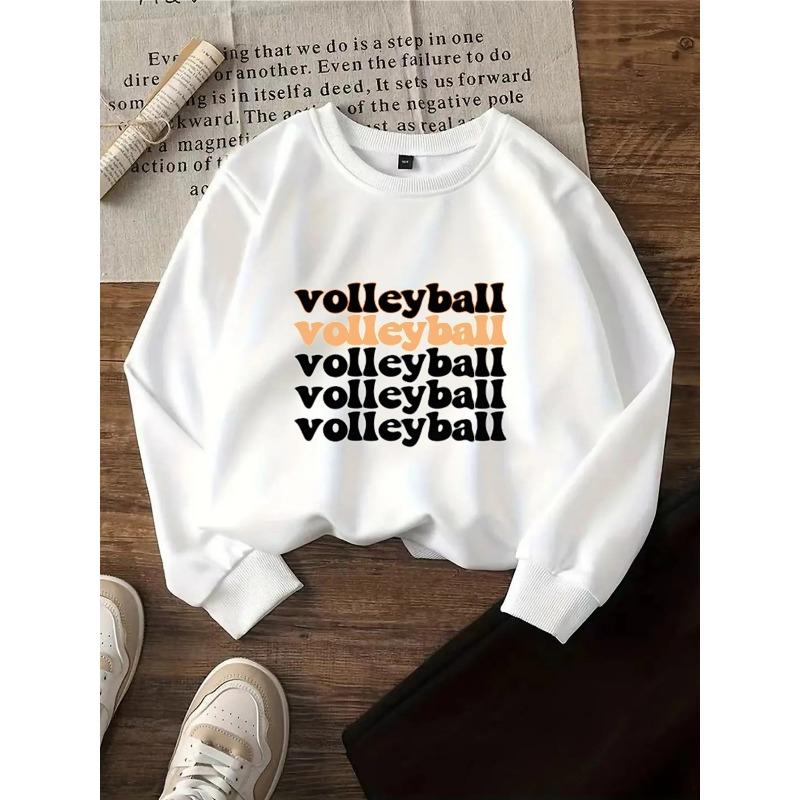 Kids Sweatshirt Hoodie for Girls with a Round Neck - Perfect for Volleyball, Machine Washable, Suitable for Spring And Autumn