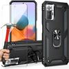 Protective Case - Redmi - Note 10Pro 4G - Tempered Glass - Support Ring - Reinforced Edge