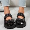 Fashion Japanese Sweet Lolita Women's Shoes Black Spring Autumn Thick Bottom Leather Mary Jane Pumps Casual Lace Belt Buckle Single Shoe