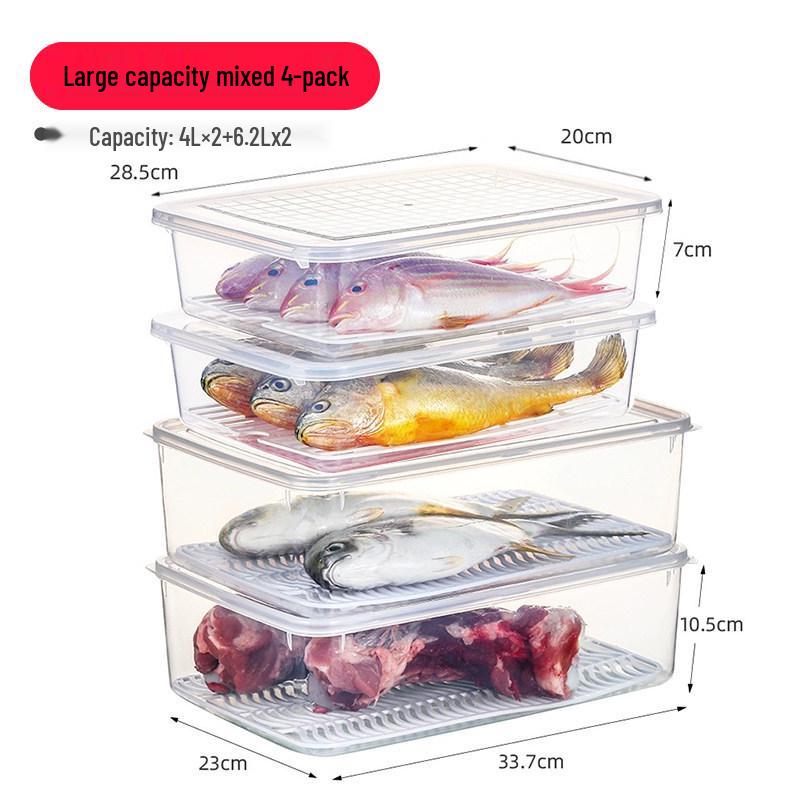 Plastic Japanese-Style Fresh-Keeping Box with Lid for Refrigerator Storage