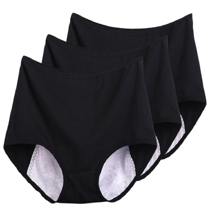 3Pieces/Lot Ladies' Panties Menstrual Leak-proof Underwear Physiological Pants Women's Briefs Plus Size XL XXL 3XL 4XL 5XL 6XL