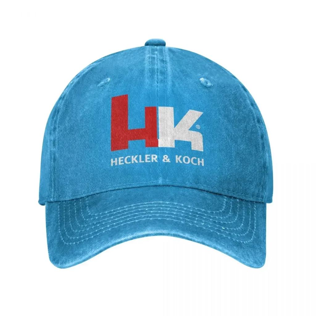 Casquette de Baseball Vintage Heckler Koch HK pour Hommes Femmes Denim Usé Lavé Snapback Chapeau Entraînements Chapeaux Souples Non Structurés Casquette