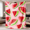 Super Cute Watermelon Slice Print Throw Blanket Soft Cozy Fruit Theme Bed Sofa Blanket Warm Plush Blanket For Couch Bed Camping