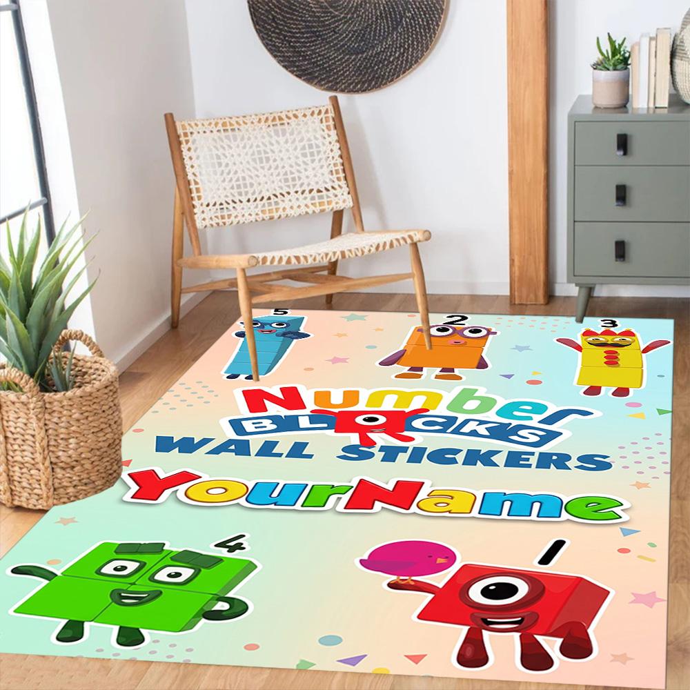 Numberblocks Customize Text Carpet Perfect for Playrooms Bedrooms Balcony Hallway Antislip Carpet Office home decor Perfect Gift for Women/Men