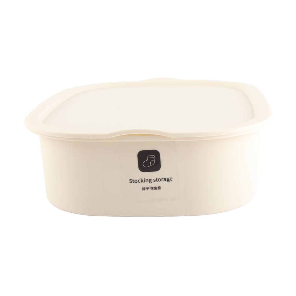 Underwear Organizer Large Capacity High Edges Sturdy Durable PP Underwear Storage Box for Family