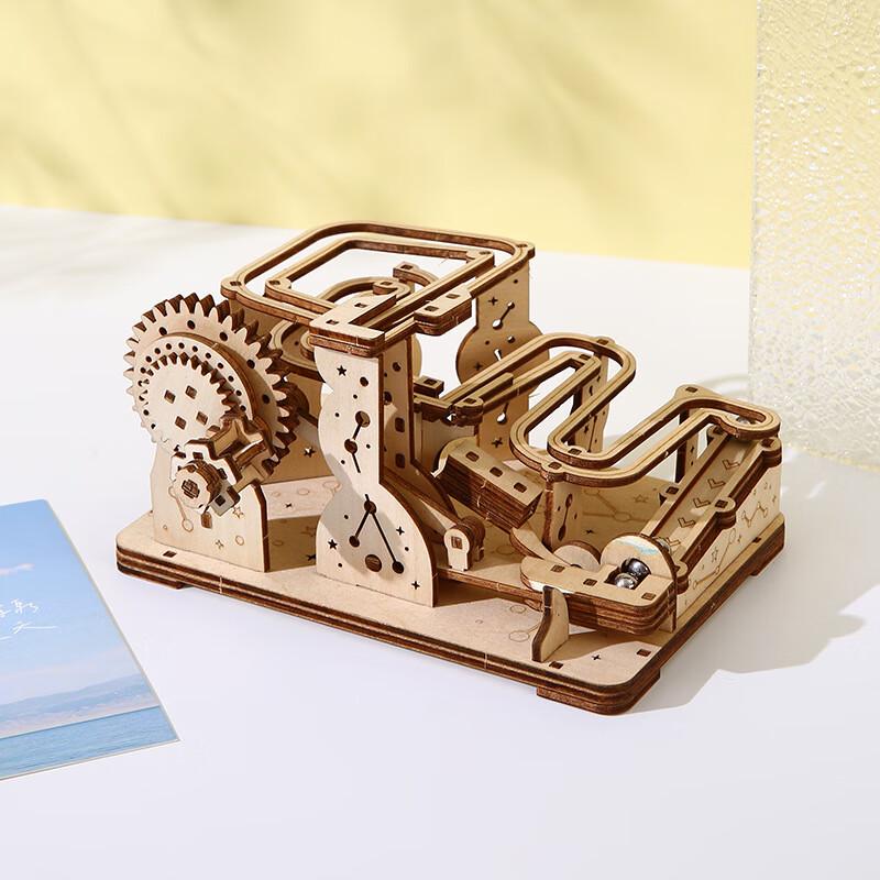 Wooden 3D Hand-Crank Marble Run Puzzle