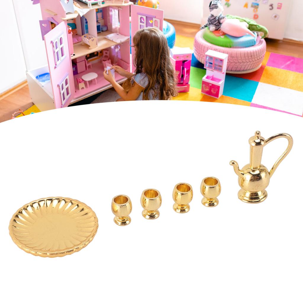 2 Sets 1:12 T Cup Set Light Luxury Exquisite Vivid Miniature T Cup Set for Accessories