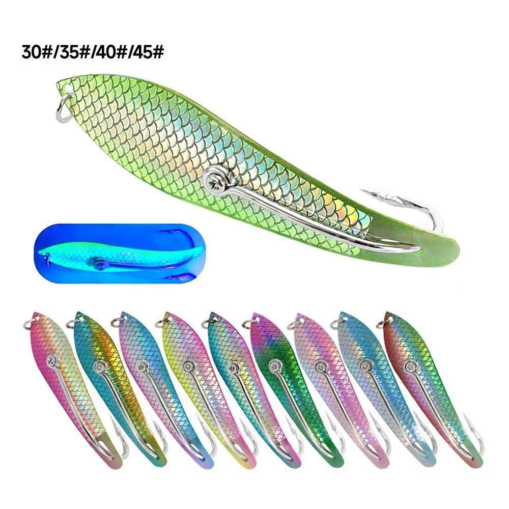 4.06 Inch Fishing Bait 3D Fish Scale Metal Sequin Bait Jig Lure Deep Sea Lure  Trolling Fishing