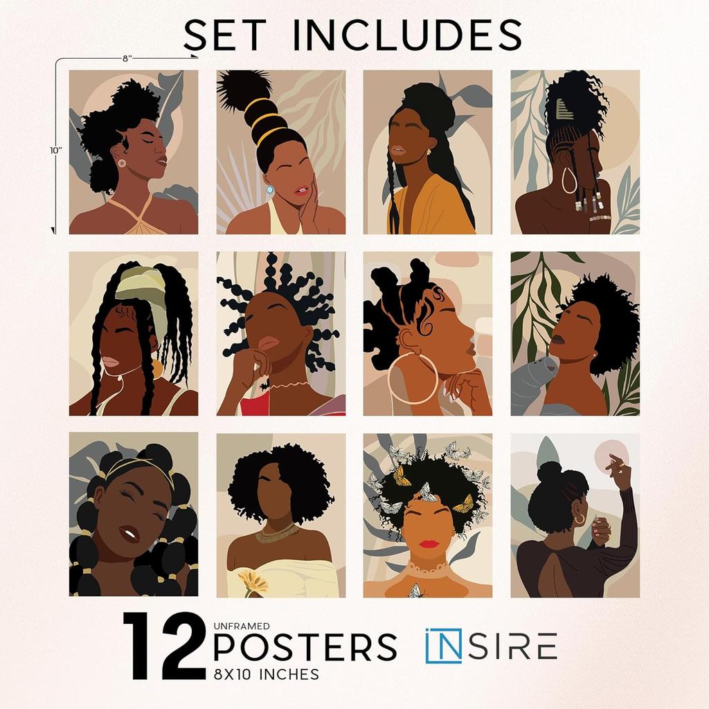 BigWig Prints Black Girl Wall Art - Hair Salon Wall Decor, Black Woman Art, Hair Salon Pictures Decor, n n Artwork for Stylist, Beauty Shop