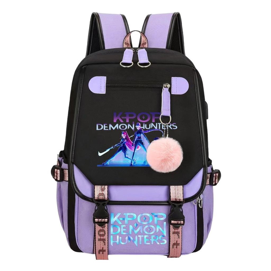 Witch Hunting Squad Korean Print High School Student Campus Backpack Outdoor Purple Backpack