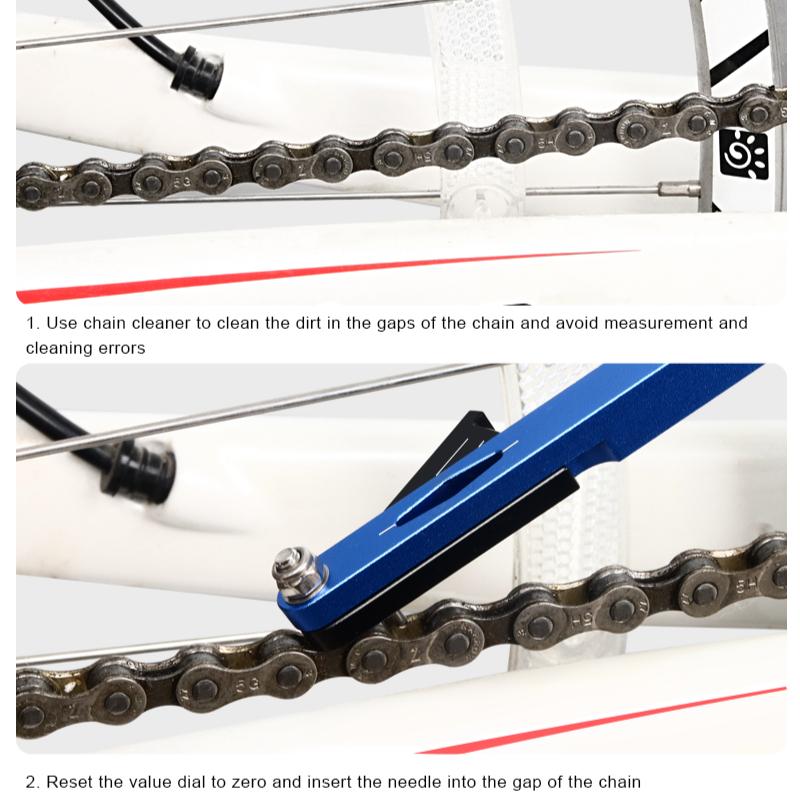 Bicycle Chain Wear Indicator Tool Aluminium Alloy Bike Chain Stretch Detection Caliper Tool MTB Chain Gauge Measurement Checker