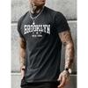 Camiseta de manga corta casual de verano para hombre, 100% algodón puro, holgada, con estampado de letras de Brooklyn Nueva York, cómoda, de cuello redondo