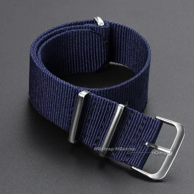 

16mm 18mm 20mm 22mm Nylon Army Sports Band Nylon Fabric Belt Accessories Belt Buckle Bands Black Watch Strap for Omega for Seiko 22mm синій