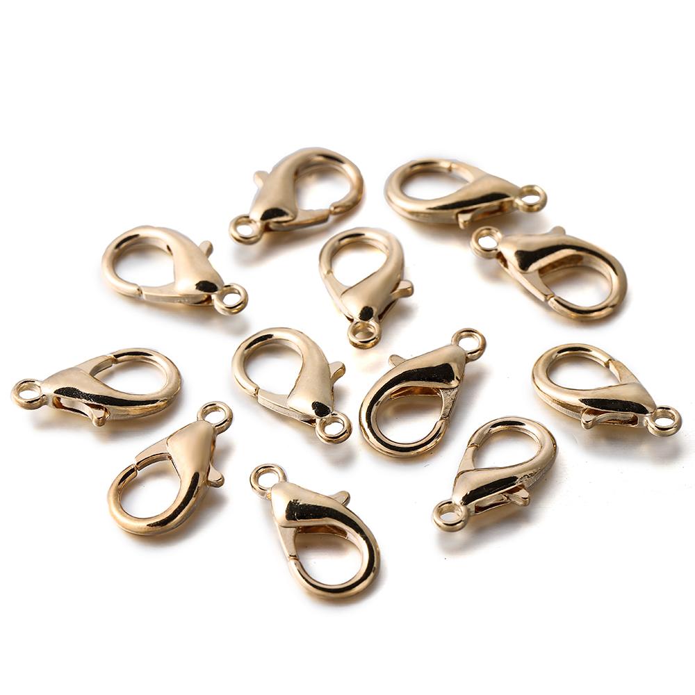 100pcs/lot Lobster Clasps For Bracelets Necklaces DIY Hooks Chain Closure Accessories For Jewelry Making Findings