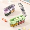 Precise Cutting Portable Pill Cutter 2 In 1 Halve/Quartering Pill Splitter with 2 Compartments Adjustable Pill Storage Box