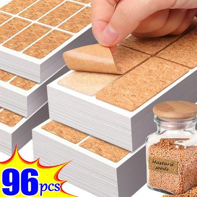 36-96 ks Dubové dřevěné štítky Samolepky Řemeslné kuchyňské láhve Organizér Štítky Samolepící samolepky Balení Těsnící štítek