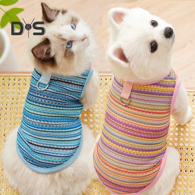 Camisetas de Cachorro Verão Sem Mangas Colete para Animais de Estimação Respirável Vazado Roupas Refrescantes Roupa para Animais de Estimação para Cães Pequenos e Gatos