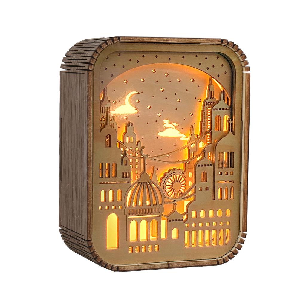 3D Led Night Light Modern Wood Table Lamp 3D Hollow Carving Wood Light Bedroom Night Lamp For Children Desktop Decor Lamp Gift