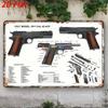 Retro Colt Gun Metal Wall Poster Vintage Home Decor Tin Sign Vintage Art