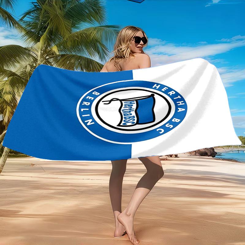 Hertha Bsc Berlin Crest Beach Towel, Quick-drying, Easy To Care For, Suitable for Both Fitness and Beach Vacations,Sports Essential