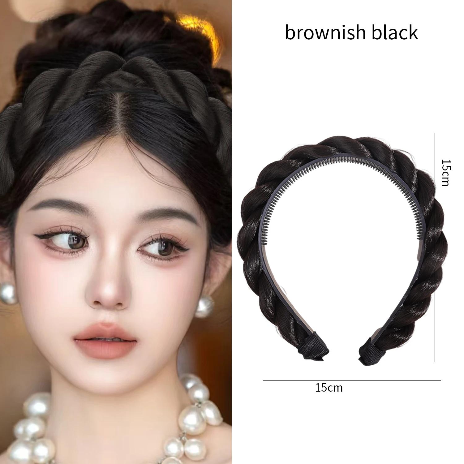 

Korean Princess High Head Wig Invisible Headband Synthetic Wig Braided Hair Band for Women Scrunchies Fashion Hair Accessories