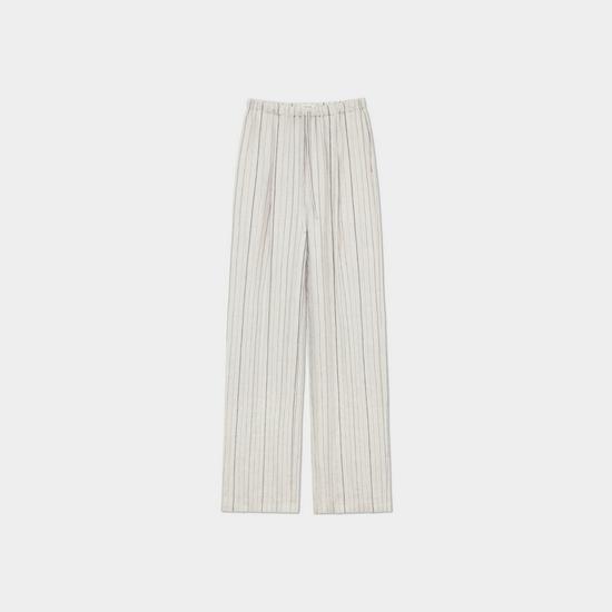 

Relaxed Linen Striped Wide-Leg Pants with Mid-High Waist XL