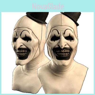 Scary Halloween Clown Mask Headpiece For Cosplay And Parties Terrifying White Latex