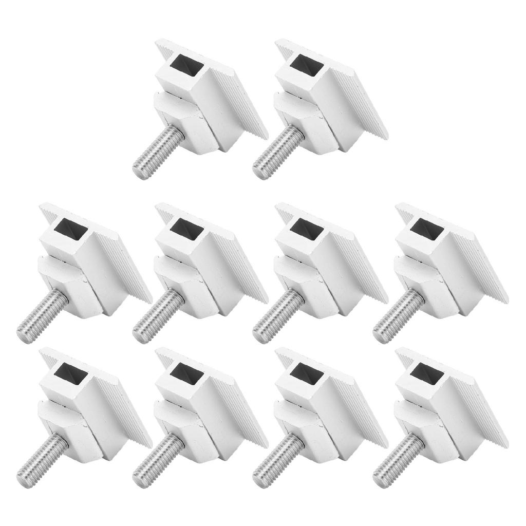 10Pcs Solar Panel Mid Clamps Waterproof Mount Aluminum Bracket Mounting Accessories