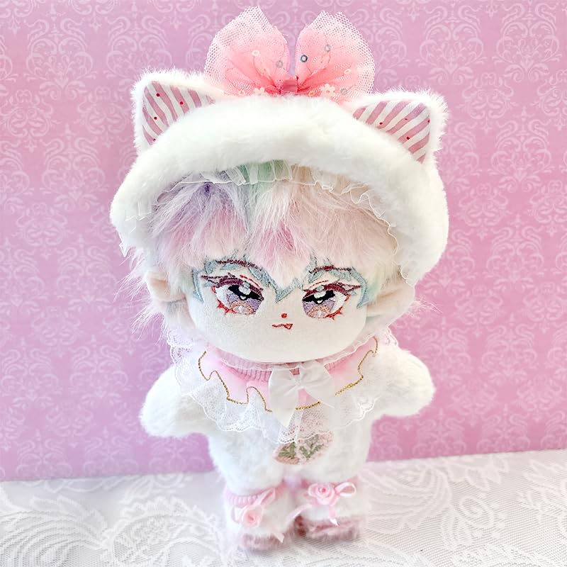 [Plush Clothes] Fluffy Cat Kigurumi for Plush Toys [Headband, Clothes, Shoes Set] 20cm Pink G.triger G-Trigger Oshi Plush Toys Plush Activity