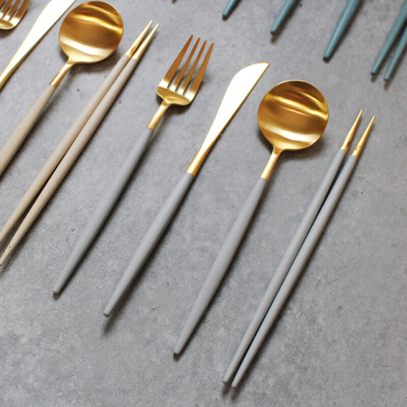 Orphan Light Grey Gold Dinner Spoon