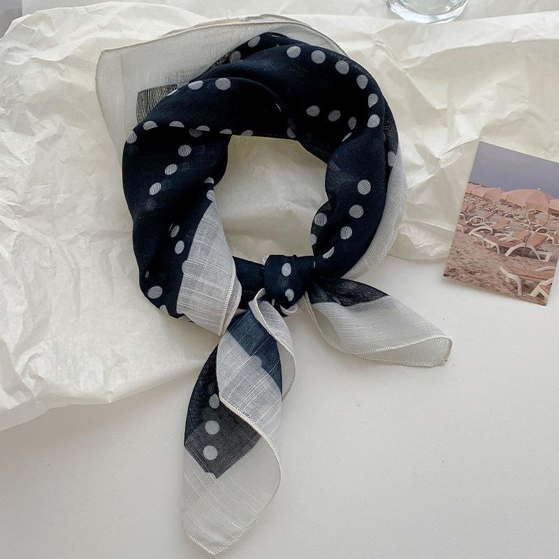 New fashion cotton and linen scarf printed square scarf versatile silk scarf Korean version scarf headgear hair accessories square scarf 58*58cm