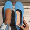 Women's Casual Round Toe Slip-On Knit Flats: New Color, Breathable, Hollow Design