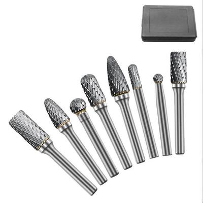 8 adet Tungsten Çelik Taşlama Başlığı 6mm Karbür Mini Matkap Elmas Frezeler Malzeme Aksesuarları Döner Eğe Metal Freze Kesici Alet
