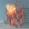 Fancy Dream Catcher With Led Light String Hollow Hoop Heart Shape Pendant Home