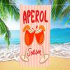 Cocktail beach towel Italian summer orange light wine glass beach party quick drying towel