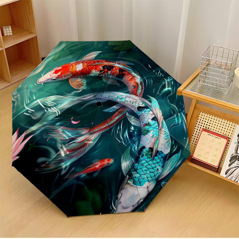 

Vivid fish Printed umbrella windproof folding umbrella portable sun and rain umbrella suitable for gifting