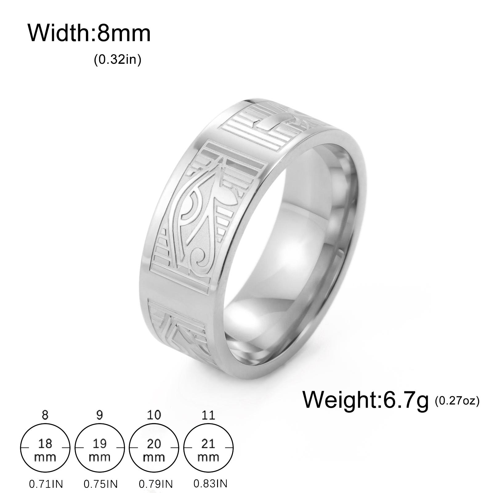 Dreamtimes Vintage Eye Of Horus Rings Gold Plated Stainless Steel Ankh Ring Ancient Egyptians Symbol Amulet Protection Jewelry 8