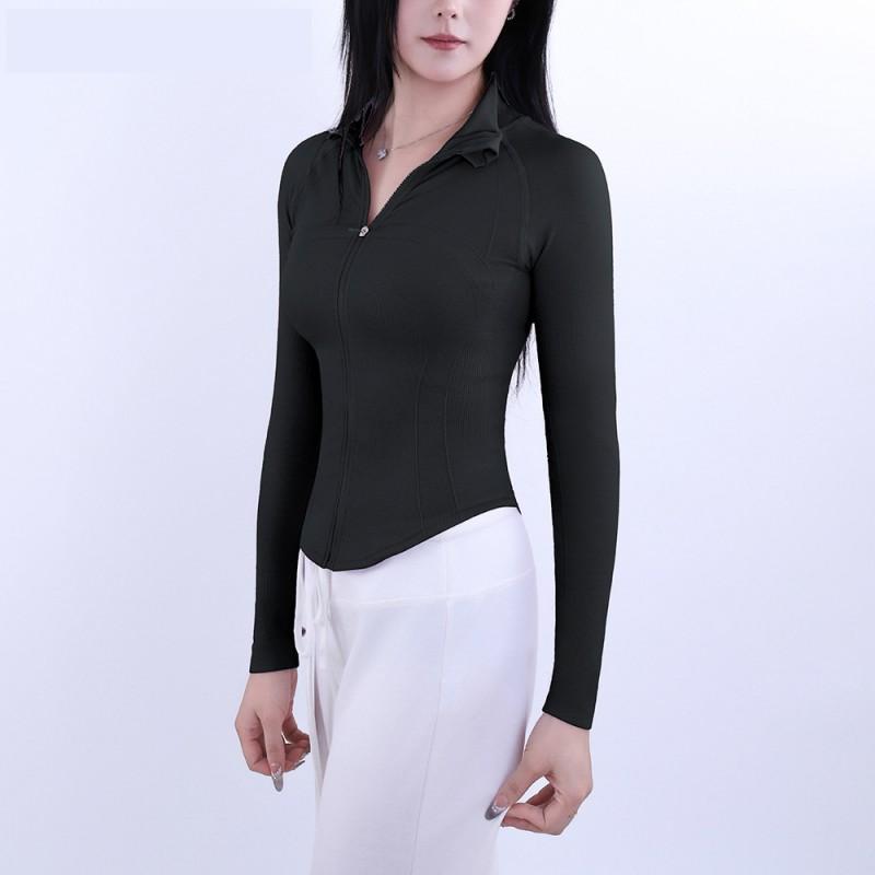 Womens Long Sleeve Compression Workout Top - Quick Dry Stretch Fitness Yoga Shirt Running Gym Dance Fall Winter S - 95-105 cm