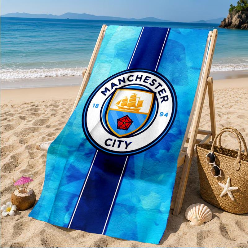 City Football Club Printed Microfiber Beach Towel, Soft And Absorbent, Quick-Dry, Ideal for Summer Travel, Beach Essential, Swimming Pool