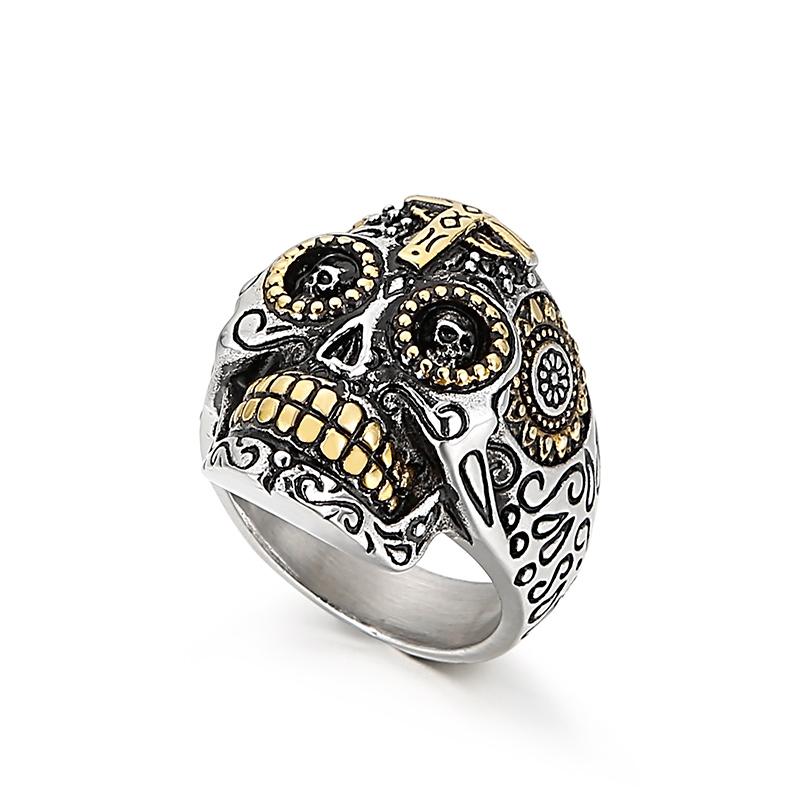 

Кольцо мужское готическое из нержавеющей стали в виде черепа, скелета, панк-рок, для парня, ювелирное изделие, подарок #7-#12 12