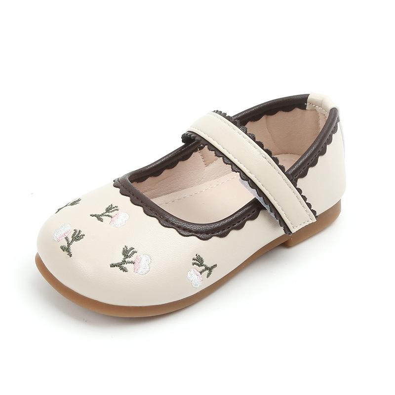 Girls' leather shoes 2025 spring and autumn new children's shoes little girl princess shoes soft sole non-slip Doudou shoes single shoes tide